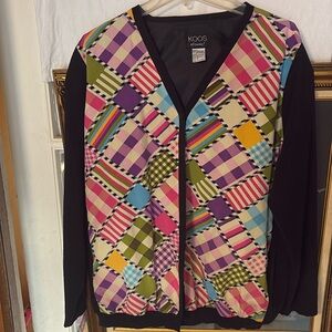 Vintage 1X plaid silk and knit sweater by KOOS of course!